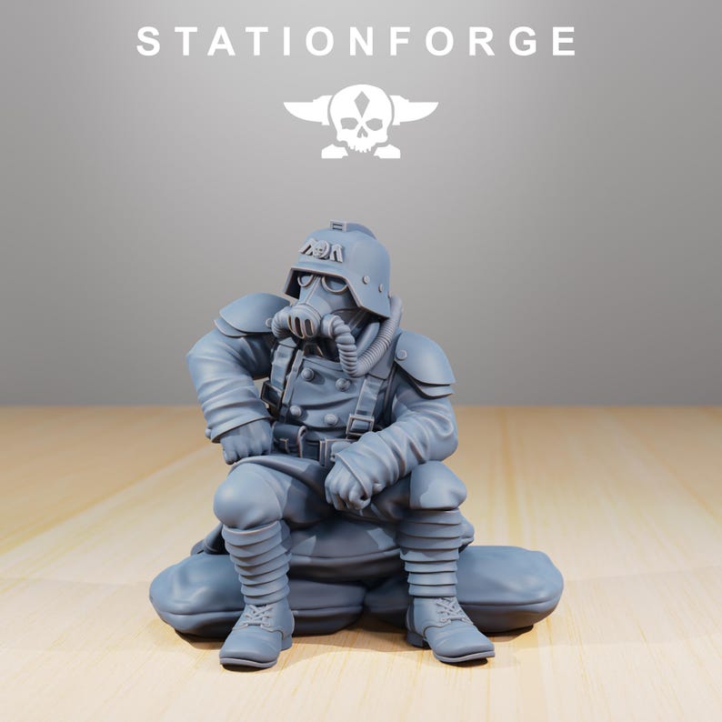 Grimguard Comrades | Station Forge 16k Resin Miniatures | 28mm 32mm Tabletop Wargaming | Unpainted image 3