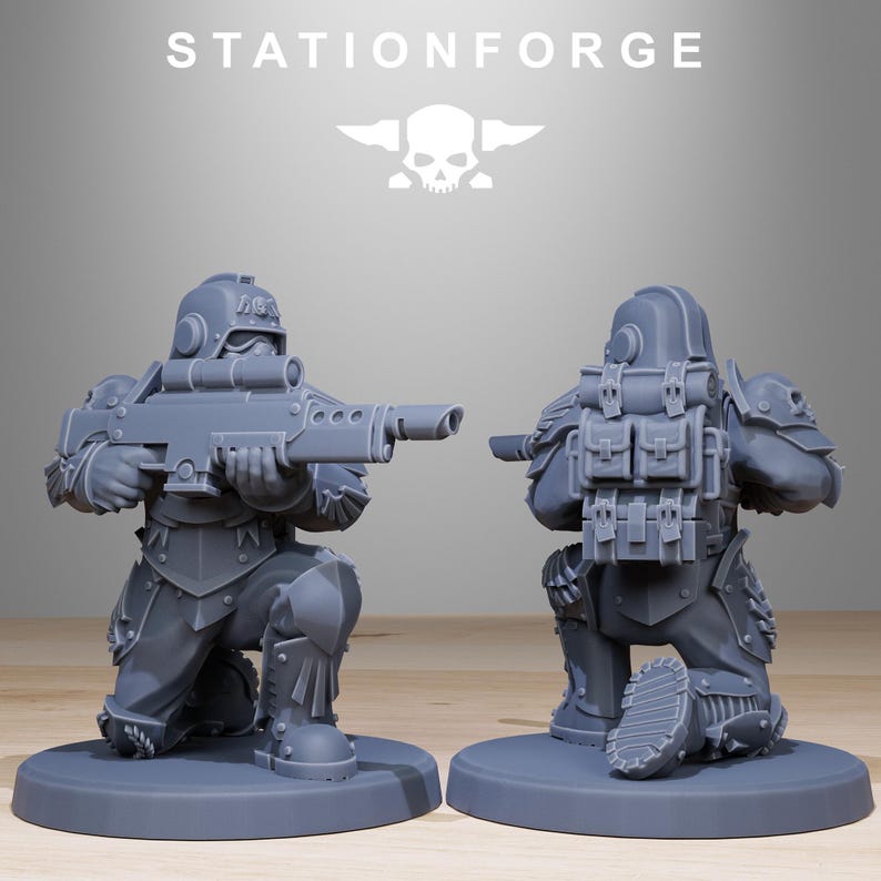 Grimguard Elites | Station Forge 16k Resin Miniatures | 28mm 32mm Tabletop Wargaming | Unpainted image 4