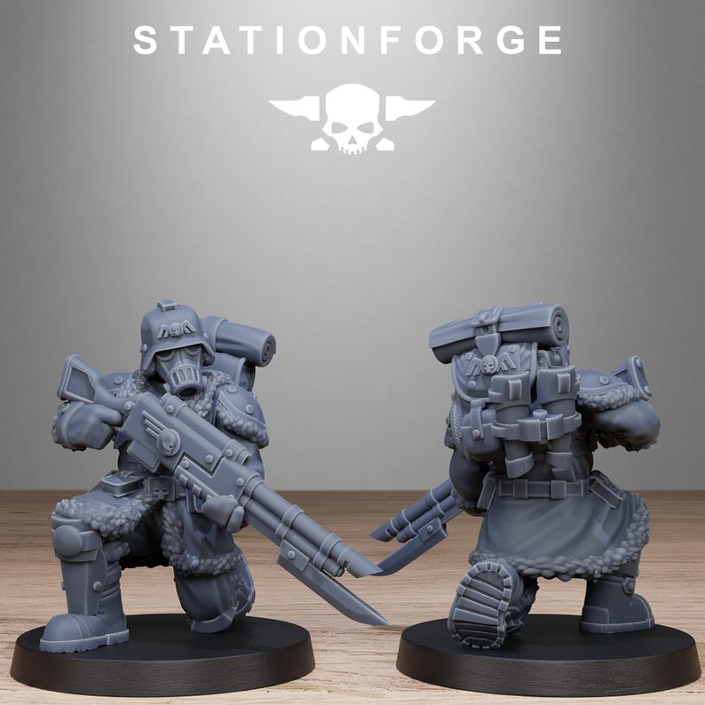 Grimguard Frostwatch Patrol | Station Forge 16k Resin Miniatures | 28mm 32mm Tabletop Wargaming | Unpainted image 8