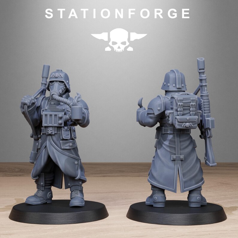 Grimguard Vigils | Station Forge 16k Resin Miniatures | 28mm 32mm Tabletop Wargaming | Unpainted image 6