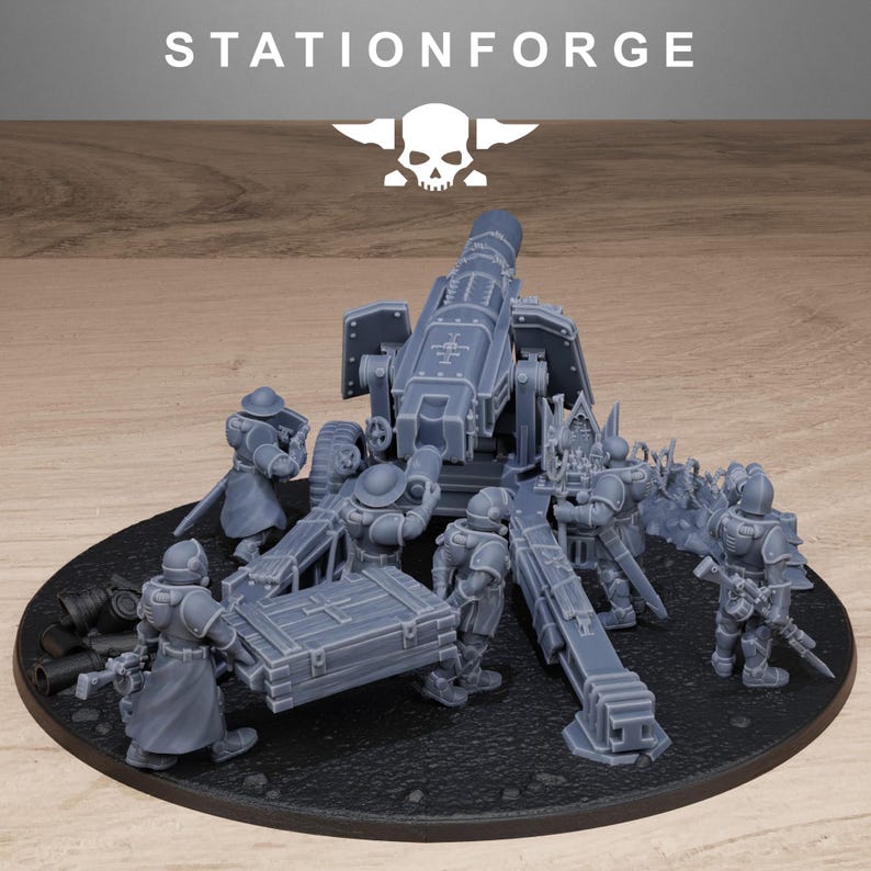 Royal Guard Artillery | Station Forge 16k Resin Miniatures | 28mm 32mm Tabletop Wargaming | Unpainted image 5
