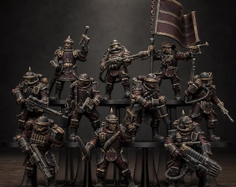 Königliche Garde-Bastionisten | Station Forge 16k Resin-Miniaturen | 28 mm/32 mm Tabletop-Wargaming | Unbemalt