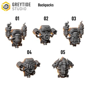 Anvil Wardens - Backpacks - 16k Resin - GreyTide Studio - Drakes / Space Warriors / Bitz / Tabletop / Wargaming / Grimdark image 2
