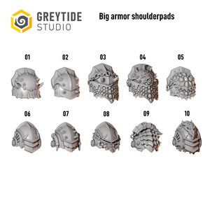 Anvil Wardens - Hombreras de armadura grande - Resina 16k - GreyTide Studio - Drakes / Guerreros espaciales / Piezas / Juegos de mesa / Wargaming / Grimdark imagen 2