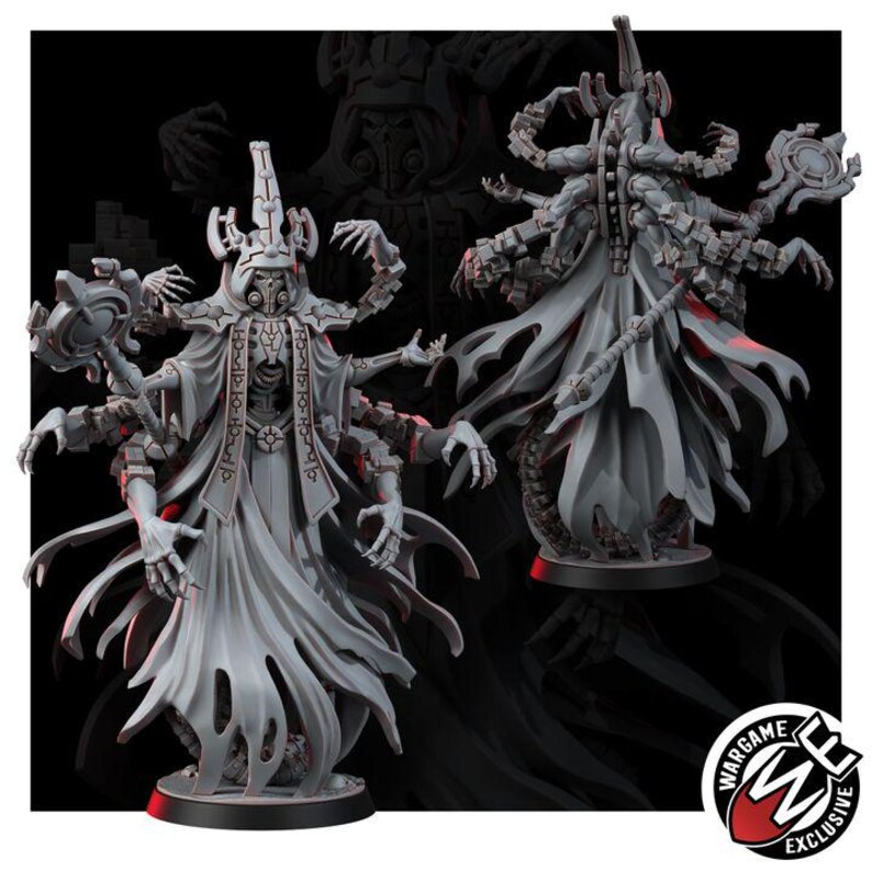 Necrocyborg Void Illusionist | 16k Resin Miniatures | 28 mm 32 mm Tabletop Wargaming | Ongeverfd afbeelding 3