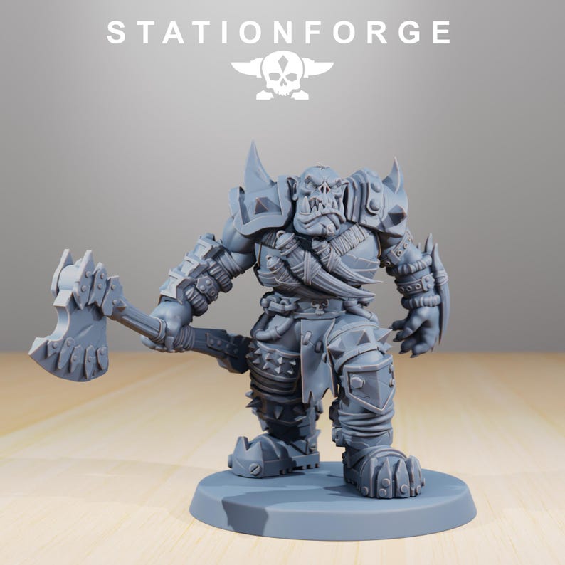 Orks Orkaz Strappaz | Station Forge 16k Resin Miniatures | 28mm 32mm Tabletop Wargaming | Unpainted image 3