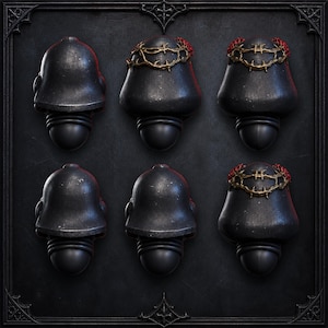 War Sisters Bloody Rose Helmets – 6x 16K Resin Conversion Bits (Grimdark Wargaming) image 2