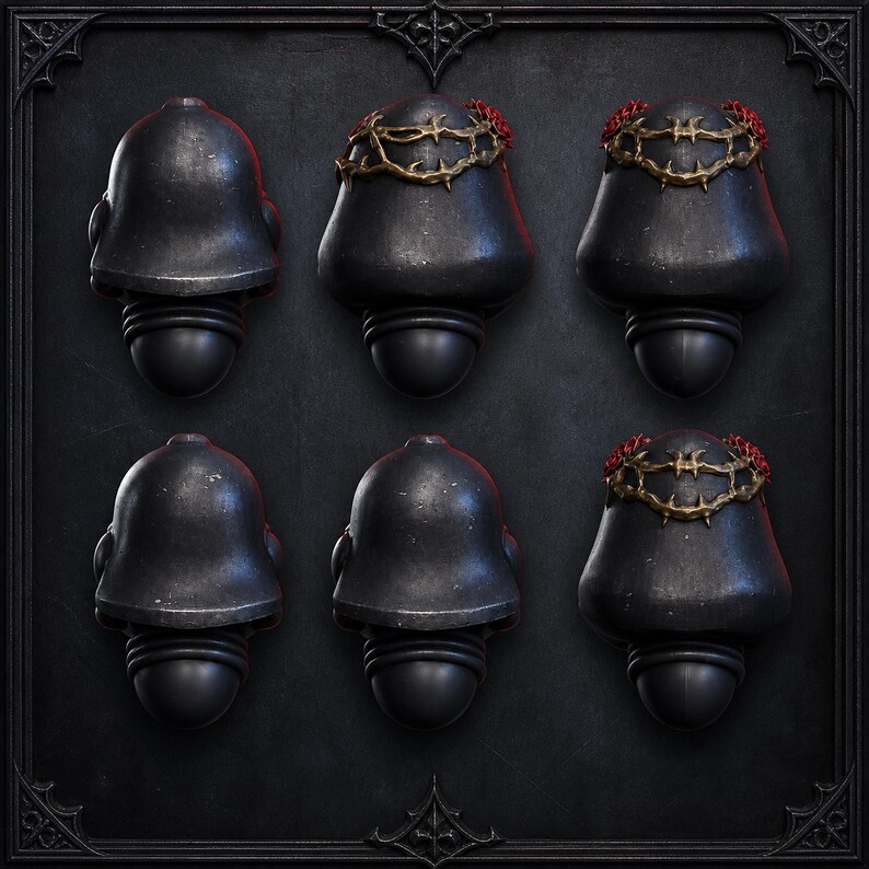 War Sisters Bloody Rose Helmets – 6x 16K Resin Conversion Bits (Grimdark Wargaming) image 2