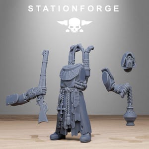 Scavenger Sanctum Infantry | Station Forge 16k Resin Miniatyrer | 28 mm 32 mm Bordsskiva Krigsspel | Omålad bild 3
