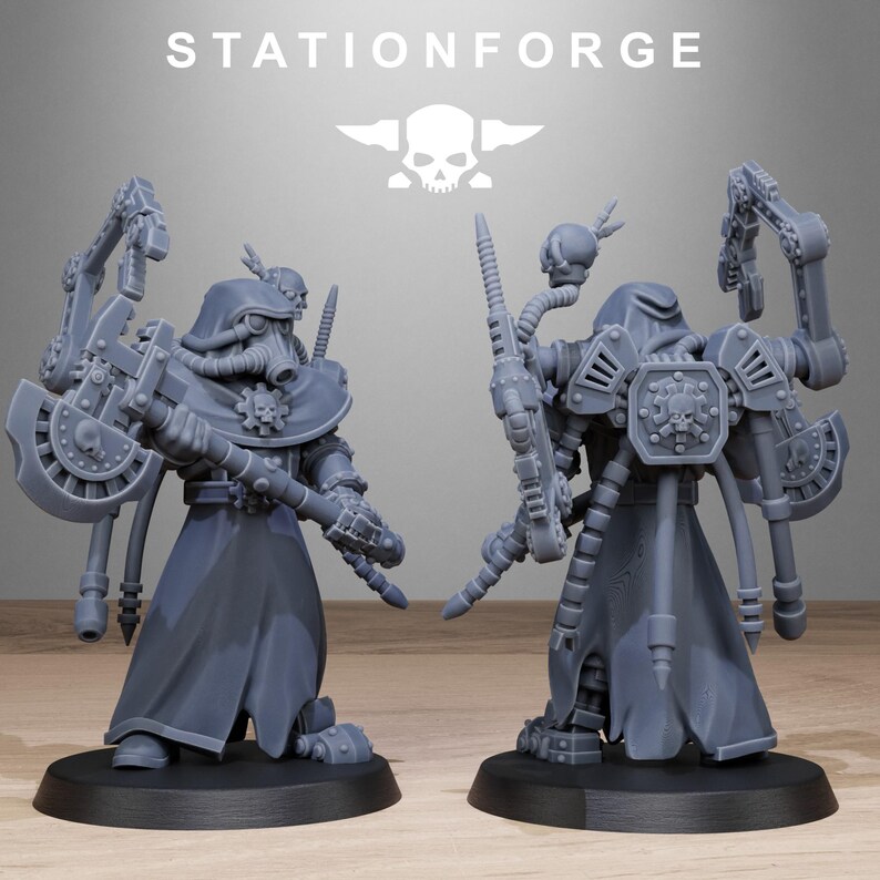 Grimguard Tech Engineers | Station Forge 16k Resin Miniatures | 28mm 32mm Tabletop Wargaming | Unpainted image 10