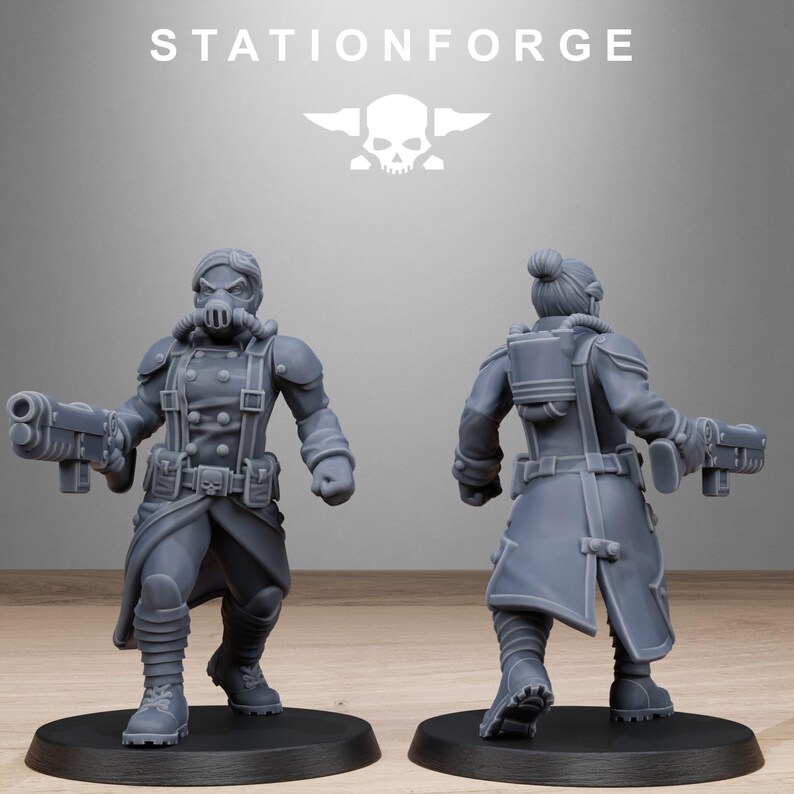 Sœurs d'Acier Grimguard | Figurines en résine Station Forge 16k | 28 mm et 32 mm | Jeux de figurines | Non peintes image 3