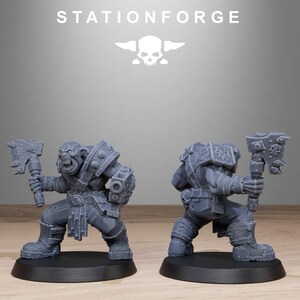 Orks Orkaz Bros Infantry | Station Forge 16k Resin Miniatures | 28mm 32mm Tabletop Wargaming | Unpainted image 6