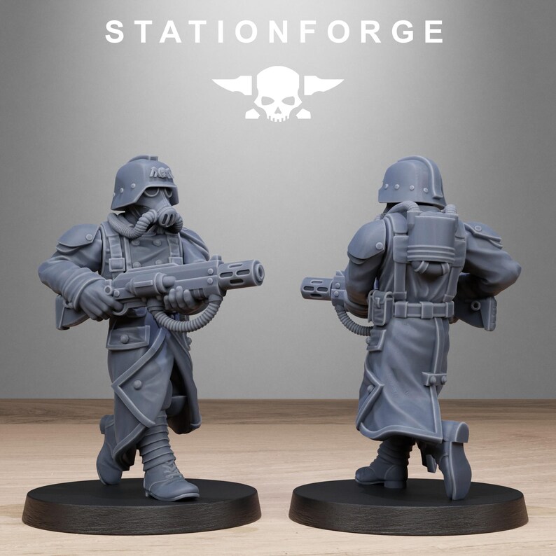 GrimGuard Shovel Trenches | Station Forge 16k Resin Miniatyrer | 28 mm 32 mm Bordsskiva Krigsspel | Omålad bild 9