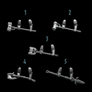 Primal Hounds - Two Handed Weapons - 16k Resin - GreyTide Studio - Wolves / Space Warriors / Bitz / Tabletop / Wargaming / Grimdark image 2