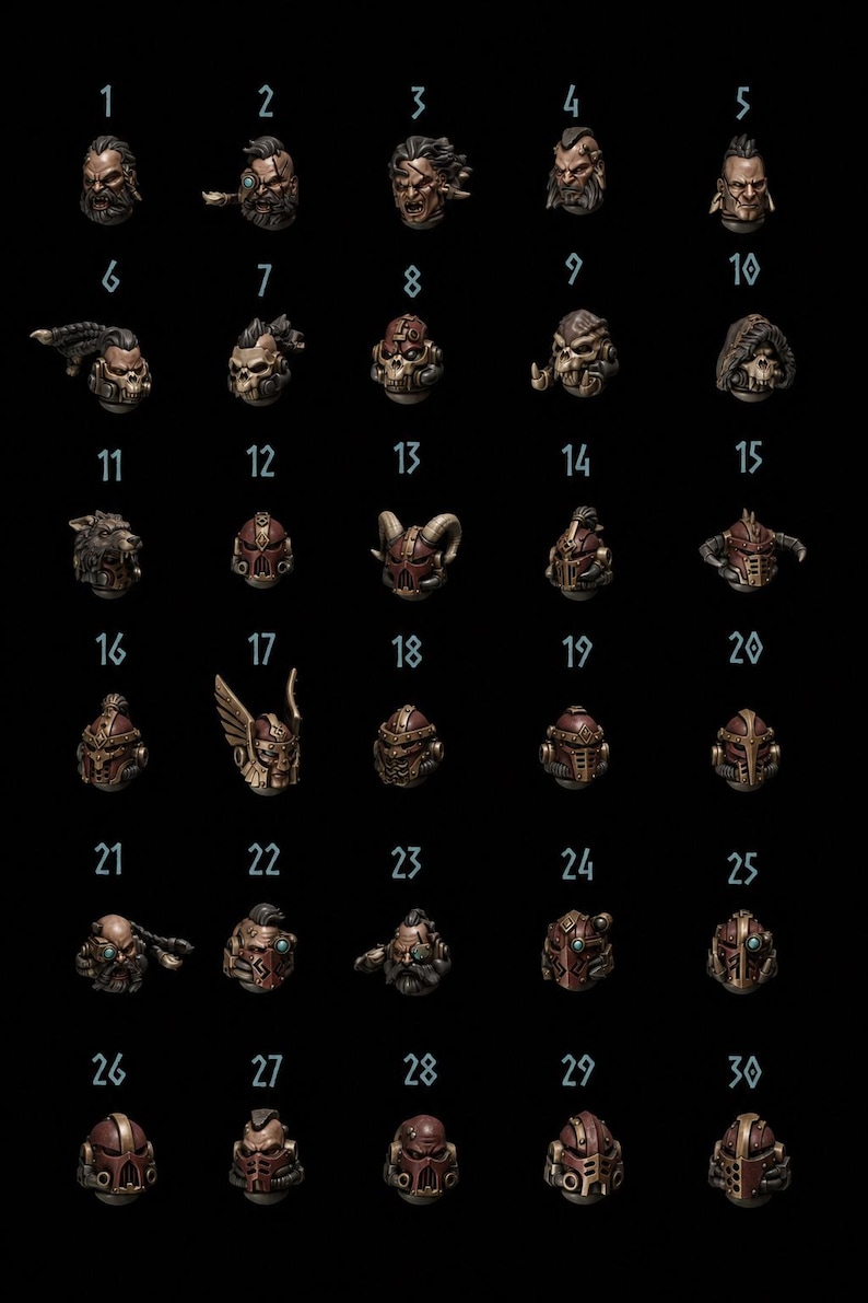 Sabuesos primigenios - Cabezas n.º 3 - Resina de 16k - GreyTide Studio - Lobos / Guerreros espaciales / Piezas / Juegos de mesa / Juegos de guerra / Grimdark imagen 3