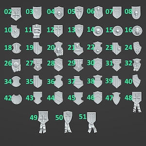 Peregrinos Eternos - Escudos de hombro - Resina 16k - GreyTide Studio - Guerreros Sagrados / Guerreros Espaciales / Piezas sueltas / Juegos de mesa / Juegos de guerra / Grimdark imagen 2