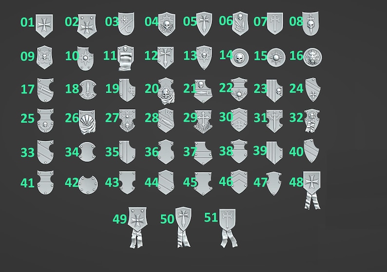 Peregrinos Eternos - Escudos de hombro - Resina 16k - GreyTide Studio - Guerreros Sagrados / Guerreros Espaciales / Piezas sueltas / Juegos de mesa / Juegos de guerra / Grimdark imagen 2