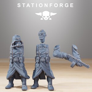 Grimguard Combatants | Station Forge 16k Resin Miniatyrer | 28 mm 32 mm Bordspel Krigsspel | Omålad bild 8