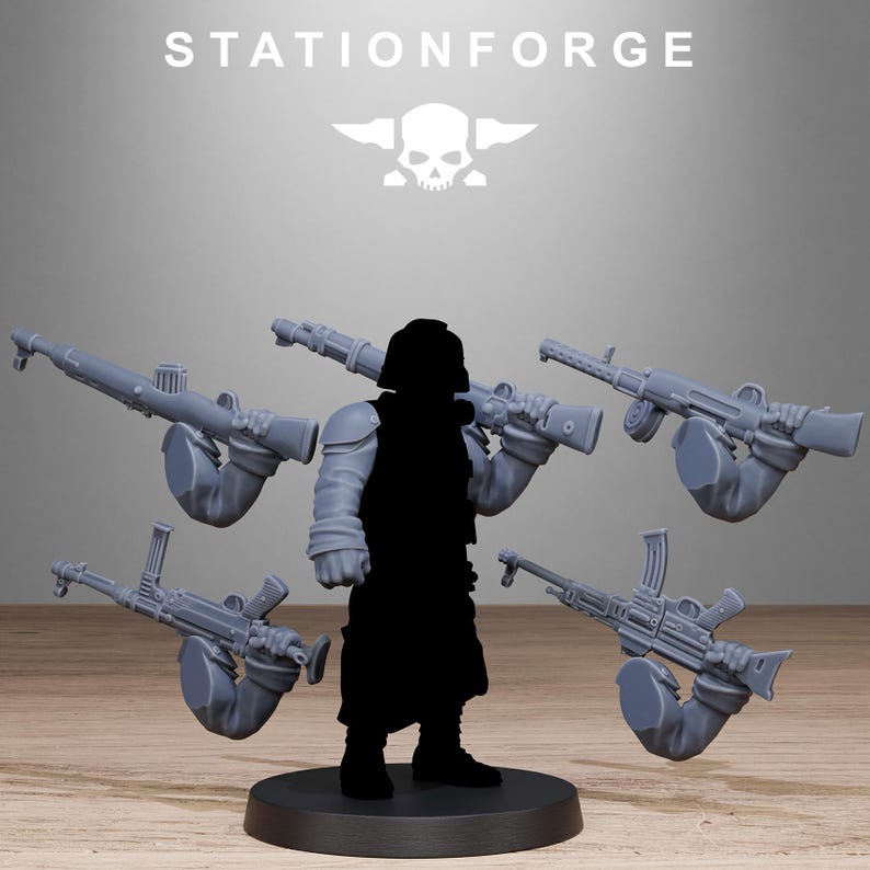 Grimguard German Weapons Pack | Station Forge 16k Resin Miniatures | 28mm 32mm Tabletop Wargaming | Unpainted image 5