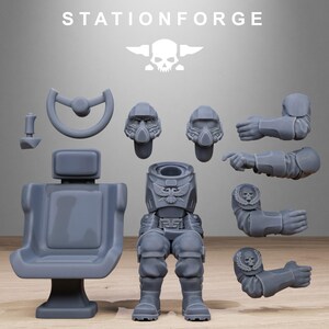 Pilot Commanders | Station Forge 16k Resin Miniatures | 28mm 32mm Tabletop Wargaming | Unpainted image 3
