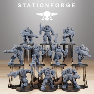 Orks Orkaz Berserkers | Station Forge 16k Resin Miniatures | 28mm 32mm Tabletop Wargaming | Unpainted 画像 2
