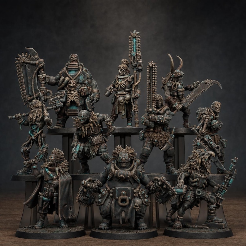 Barbares Techno Sauvages | Figurines en résine Station Forge 16k | 28 mm et 32 mm | Jeux de figurines | Non peintes image 1
