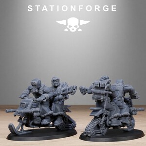 Motociclistas de nieve de la Guardia Gélida / Miniaturas de resina Station Forge 16k / 28 mm 32 mm para juegos de mesa / Sin pintar imagen 7