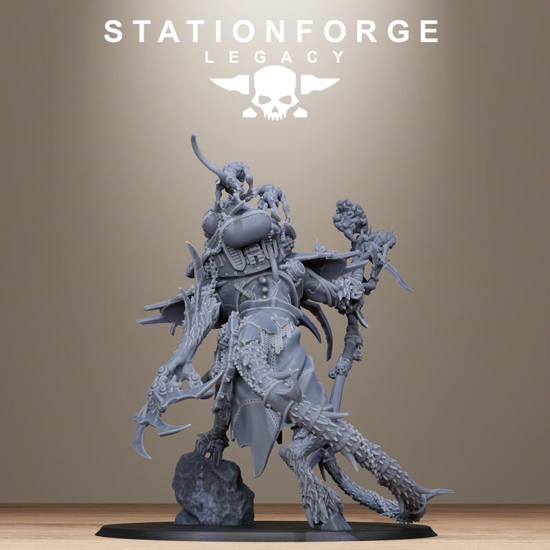 Rotfangkönig | Station Forge 16k Resinminiaturen | 28 mm/32 mm Tabletop-Wargaming | Unbemalt Bild 5