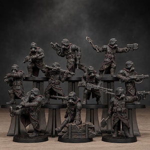 GrimGuard Shovel Trenches | Station Forge 16k Resin Miniatyrer | 28 mm 32 mm Bordsskiva Krigsspel | Omålad bild 1