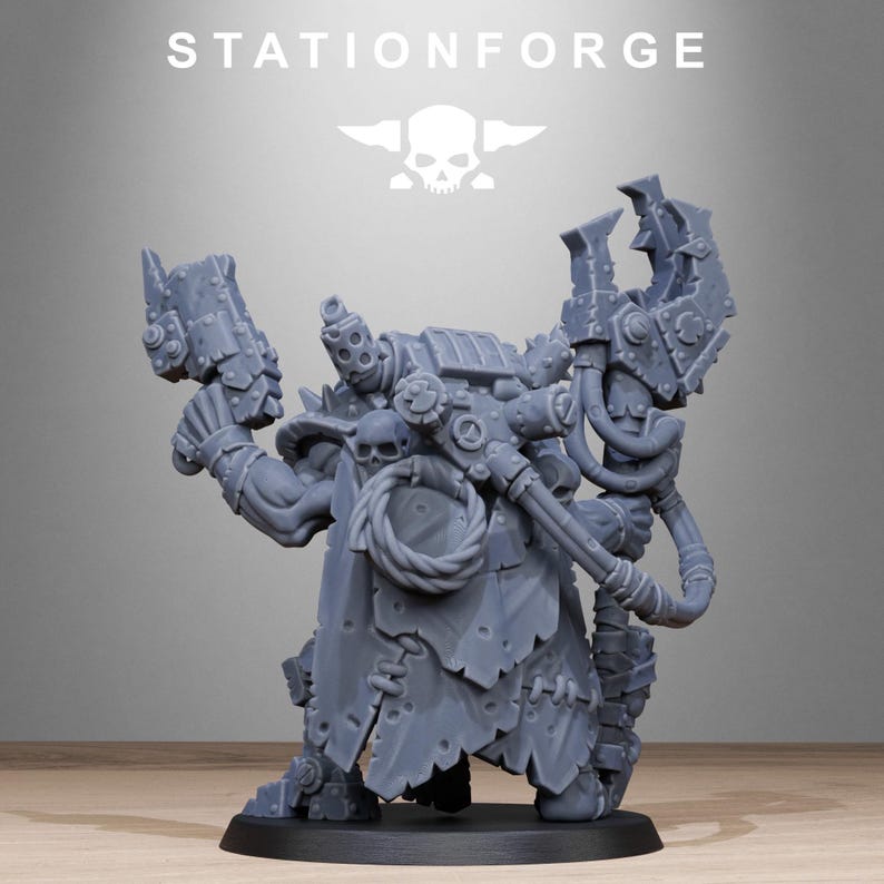 Orks Orkaz Madman | Station Forge 16k Resin Miniatures | 28mm 32mm Tabletop Wargaming | Unpainted image 4