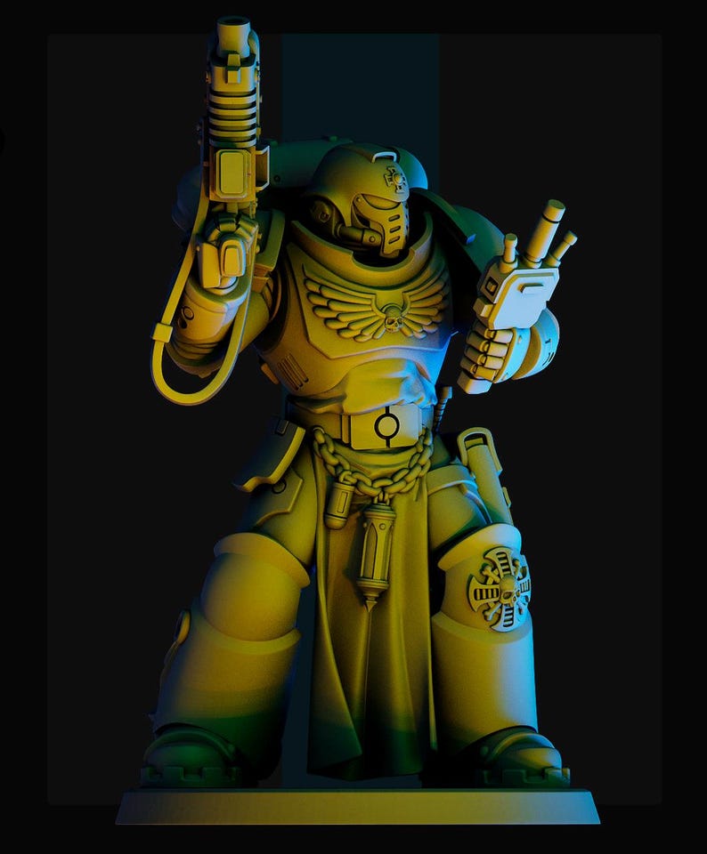Space Knights Veterans Squad | 16k Resin Miniatures | 28mm 32mm Tabletop Wargaming | Unpainted image 9