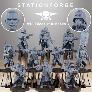 GrimGuard Startpaket | Station Forge 16k Resin Miniatyrer | 28 mm 32 mm Bordspel Krigsspel | Omålad bild 7