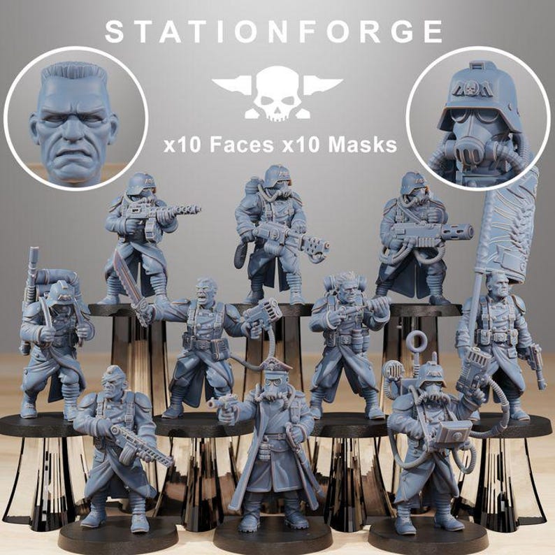 GrimGuard Startpaket | Station Forge 16k Resin Miniatyrer | 28 mm 32 mm Bordspel Krigsspel | Omålad bild 7