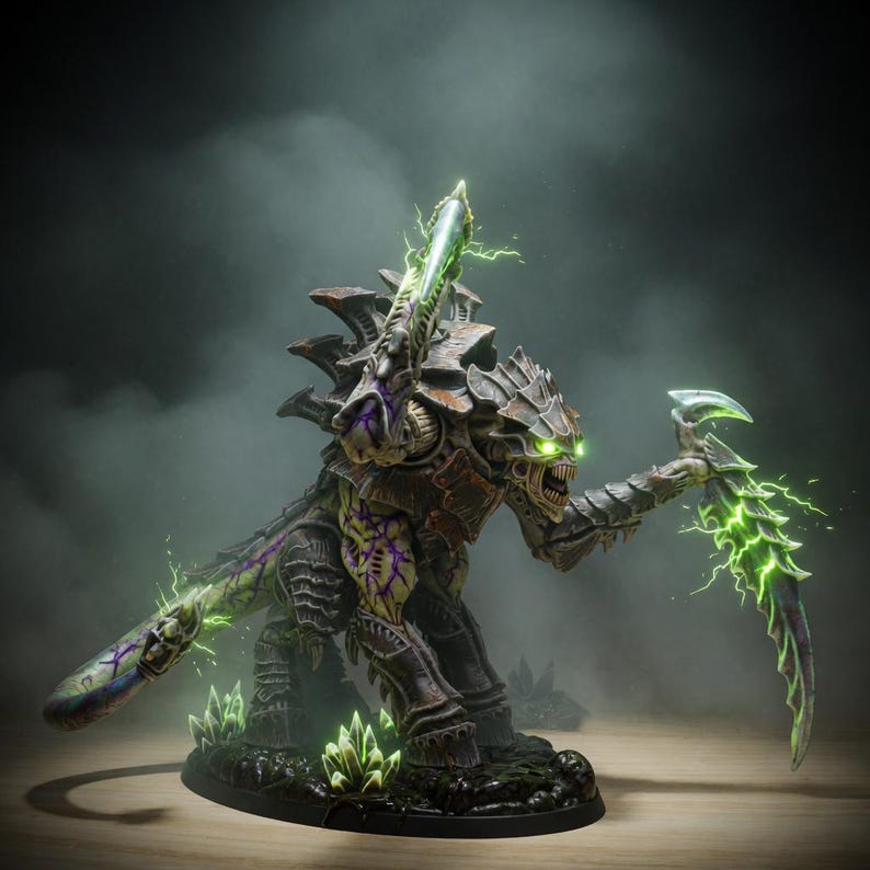 Xenarid Necrothorn | Station Forge 16k Resin Miniatures | 28mm 32mm Tabletop Wargaming | Unpainted Pose 1