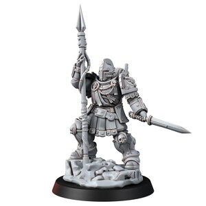 Space Knights Polemarchos | 16k Resin Miniatures | 28mm 32mm Tabletop Wargaming | Unpainted image 5