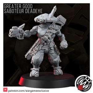 Coalition Saboteur Deadeye | 16k Resin Miniatures | 28mm 32mm Tabletop Wargaming | Unpainted image 4