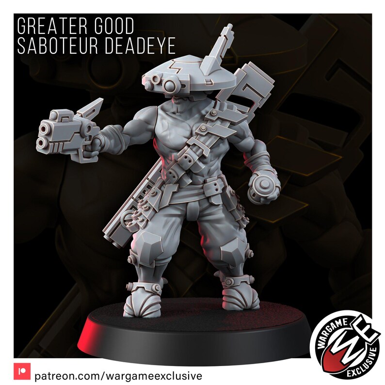 Coalition Saboteur Deadeye | 16k Resin Miniatures | 28mm 32mm Tabletop Wargaming | Unpainted image 4