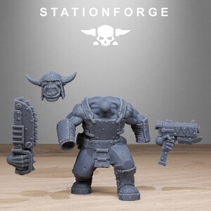 Orks Orkaz Bros Infantry | Station Forge 16k Resin Miniatures | 28mm 32mm Tabletop Wargaming | Unpainted image 9