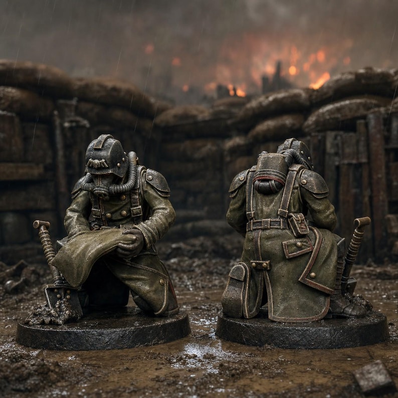 Grimguard Battlefront | Station Forge 16k Resin-Miniaturen | 28 mm/32 mm Tabletop-Wargaming | Unbemalt Bild 1