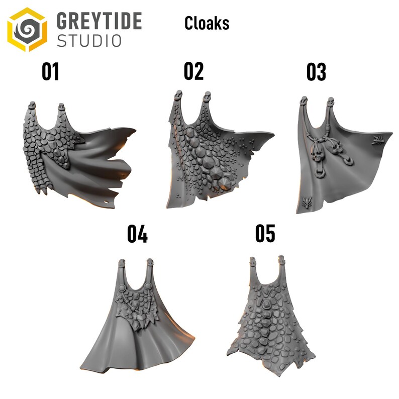 Anvil Wardens - Cloaks - 16k Resin - GreyTide Studio - Drakes / Space Warriors / Bitz / Tabletop / Wargaming / Grimdark image 2