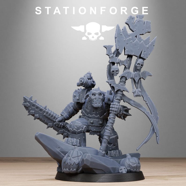 Orkos Orkaz Boo Basher / Station Forge 16k Miniaturas de resina / 28 mm 32 mm Juegos de guerra de mesa / Sin pintar imagen 3