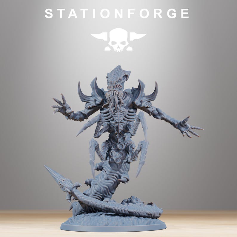 Xenarid Wormaak | Station Forge 16k Resin Miniatures | 28mm 32mm Tabletop Wargaming | Unpainted image 2