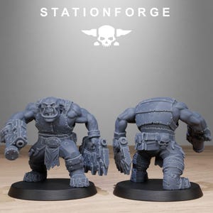 Orks Orkaz Bros Infantry | Station Forge 16k Resin Miniatures | 28mm 32mm Tabletop Wargaming | Unpainted image 3