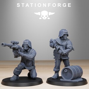 Grimguard Paintball-Trupp | Station Forge 16k Resin-Miniaturen | 28 mm/32 mm Tabletop-Wargaming | Unbemalt Bild 6