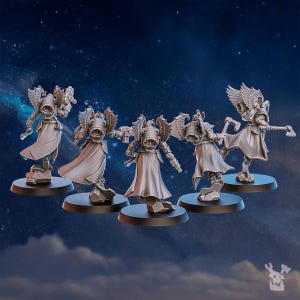 Valkyries Squad x5 | 16k Resin Miniatures | 28mm 32mm Tabletop Wargaming | Unpainted image 4