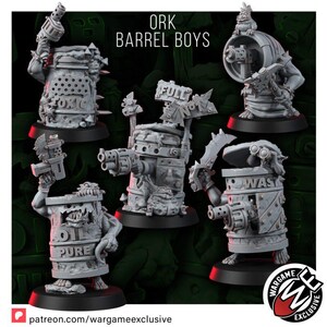 Orkos Barrileros / Miniaturas de Resina 16k / 28 mm 32 mm Juegos de Guerra de Mesa / Sin Pintar imagen 10