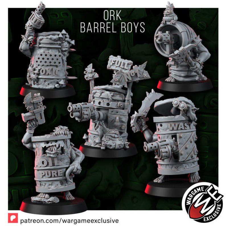 Orkos Barrileros / Miniaturas de Resina 16k / 28 mm 32 mm Juegos de Guerra de Mesa / Sin Pintar imagen 10
