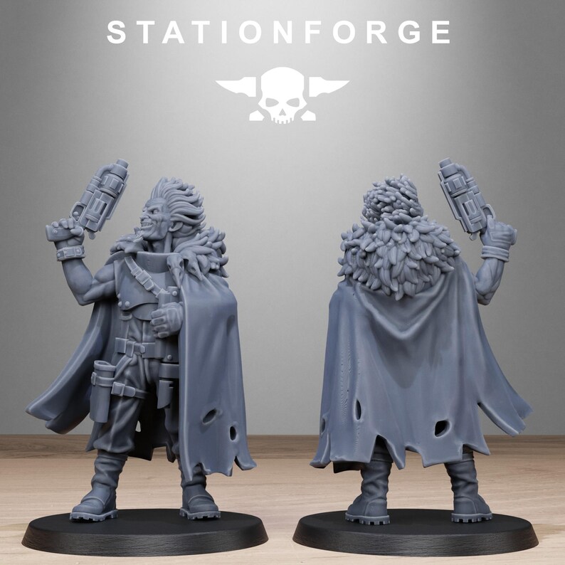 Barbares Techno Sauvages | Figurines en résine Station Forge 16k | 28 mm et 32 mm | Jeux de figurines | Non peintes image 10