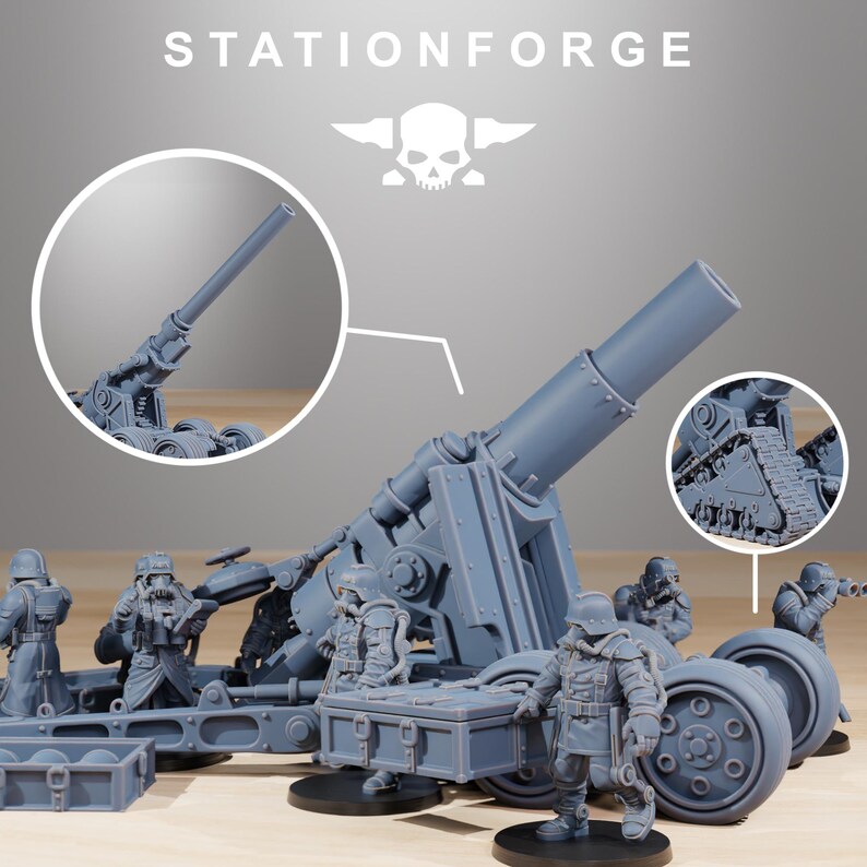 Grimguard Heavy Artillery | Station Forge 16k Resin Miniatures | 28mm 32mm Tabletop Wargaming | Unpainted image 2