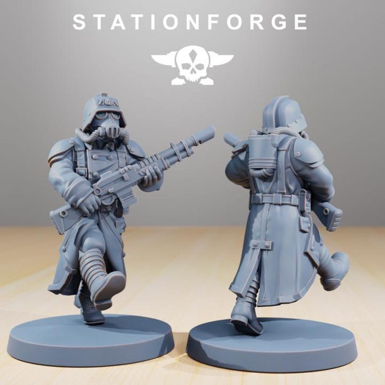 Grimguard Marching Pose | Station Forge 16k Resin Miniatures | 28mm 32mm Tabletop Wargaming | Unpainted image 5